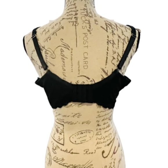 M. VIE INTIMATES Padded Bra Size 38D Black Lace Floral Lightly Padded  Brand new - Picture 8 of 8